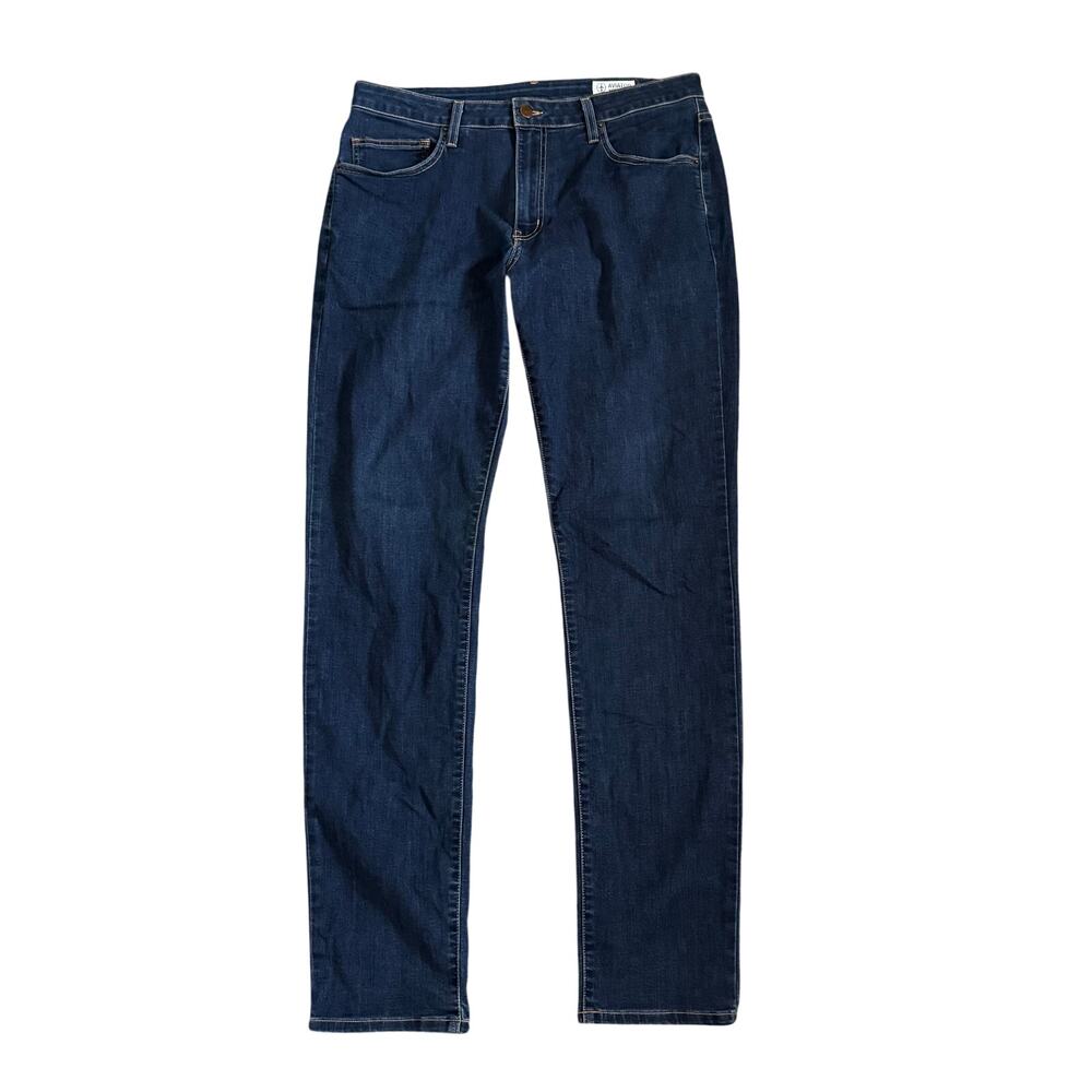 Aviator USA Mens Slim Fit Travel Jeans Blue Denim Size 36 Made in USA Stretch